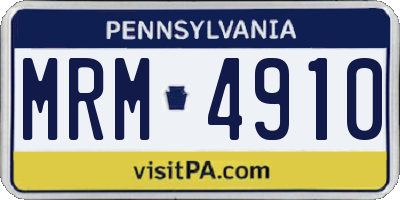 PA license plate MRM4910