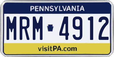 PA license plate MRM4912