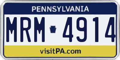 PA license plate MRM4914
