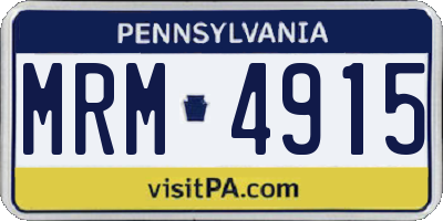 PA license plate MRM4915