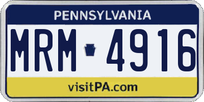 PA license plate MRM4916