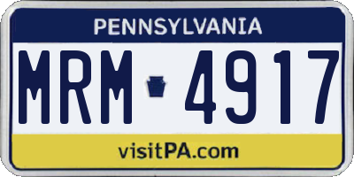PA license plate MRM4917