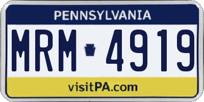 PA license plate MRM4919