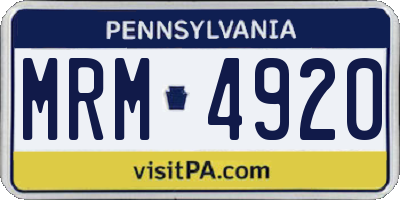 PA license plate MRM4920