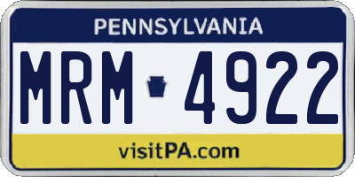 PA license plate MRM4922
