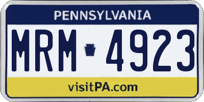PA license plate MRM4923