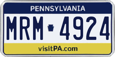 PA license plate MRM4924