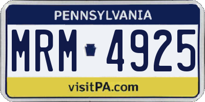 PA license plate MRM4925