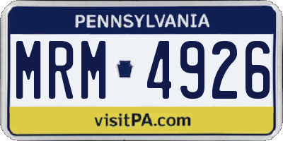 PA license plate MRM4926