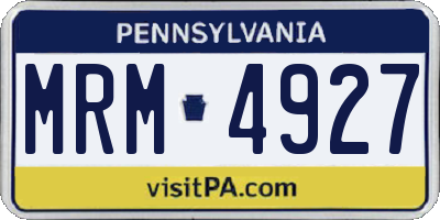 PA license plate MRM4927