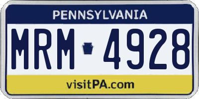 PA license plate MRM4928