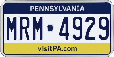 PA license plate MRM4929