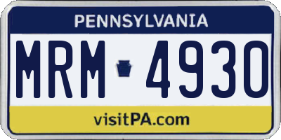 PA license plate MRM4930