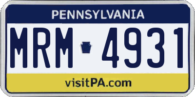 PA license plate MRM4931