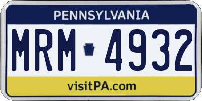PA license plate MRM4932