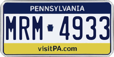 PA license plate MRM4933