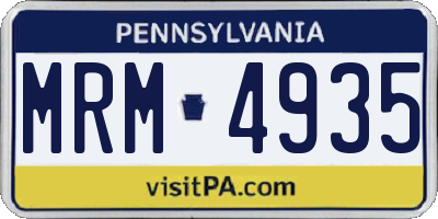 PA license plate MRM4935