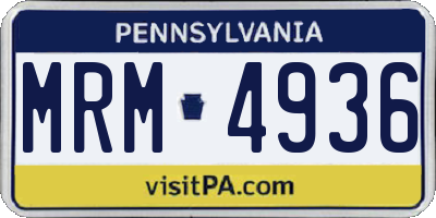 PA license plate MRM4936