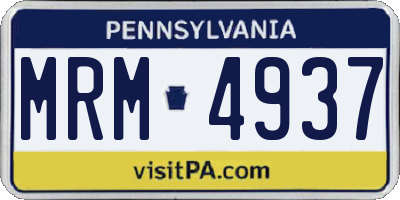 PA license plate MRM4937