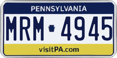PA license plate MRM4945