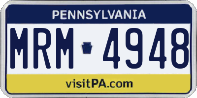PA license plate MRM4948