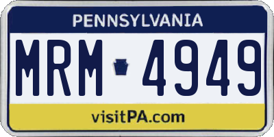 PA license plate MRM4949
