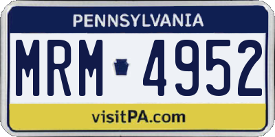 PA license plate MRM4952