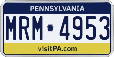 PA license plate MRM4953