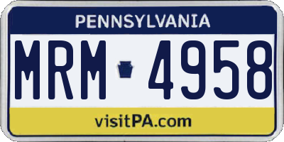 PA license plate MRM4958