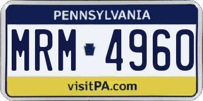 PA license plate MRM4960