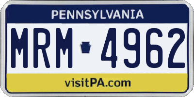 PA license plate MRM4962