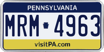 PA license plate MRM4963
