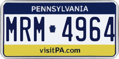 PA license plate MRM4964
