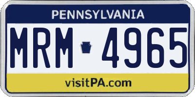 PA license plate MRM4965
