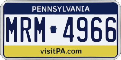 PA license plate MRM4966