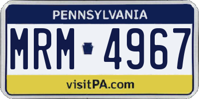 PA license plate MRM4967