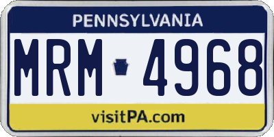 PA license plate MRM4968
