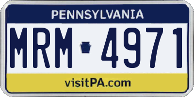 PA license plate MRM4971