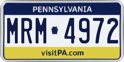 PA license plate MRM4972