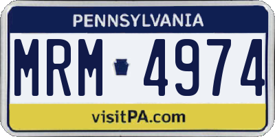 PA license plate MRM4974