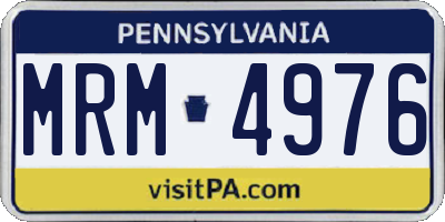 PA license plate MRM4976
