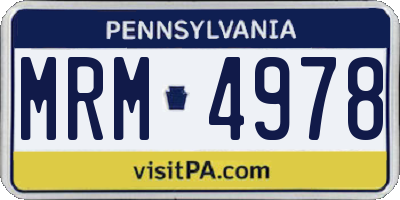 PA license plate MRM4978