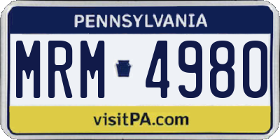 PA license plate MRM4980