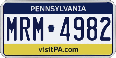 PA license plate MRM4982