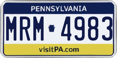 PA license plate MRM4983