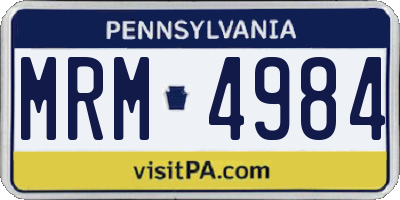 PA license plate MRM4984