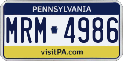 PA license plate MRM4986