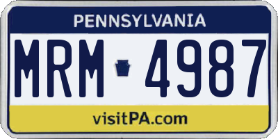 PA license plate MRM4987