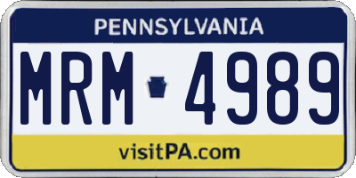 PA license plate MRM4989