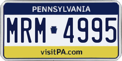 PA license plate MRM4995